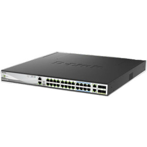 D-Link DMS-3130-30PS 30-Port Multi-Gig PoE++ Managed Switch, 16x 100M/1/2.5GBASE-T PoE, 8x 100M/1/2.5/5GBASE-T 60W PoE ports,  2 x 100M/1/2.5/5/10GBASE-T ports, and 4x 10G/25G SFP28 ports
